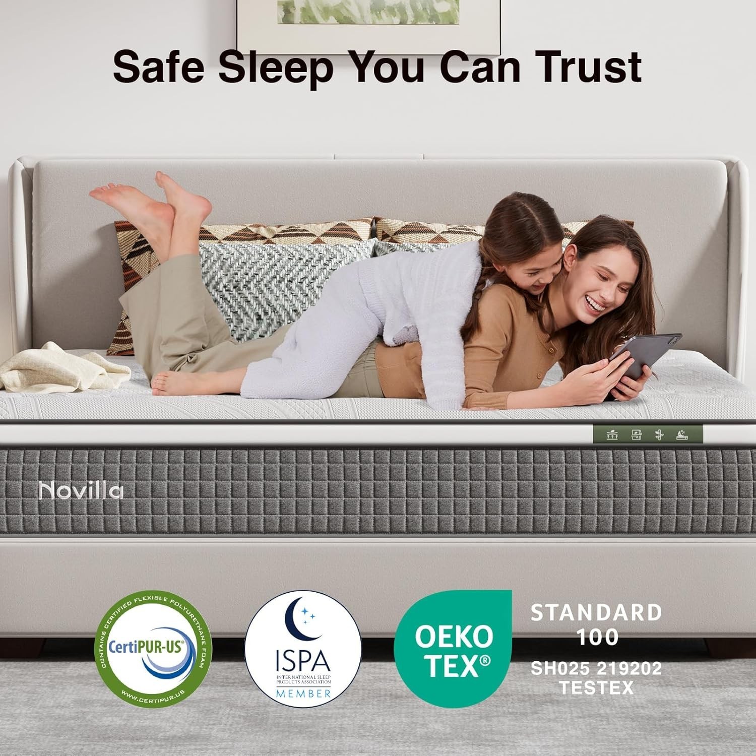 King Size Mattress 10 Inch,Hybrid Mattress King with Gel Memory Foam, Cool-To…