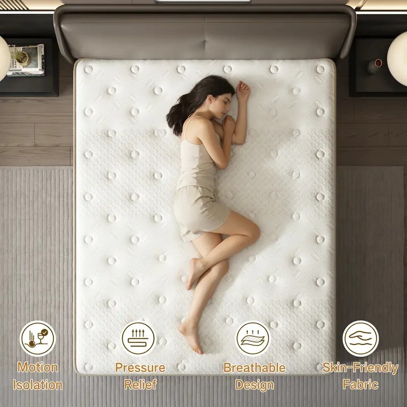 10/12/14″ Hybrid Mattress in a Box Gel Memory Foam MattressTwin Full Queen King