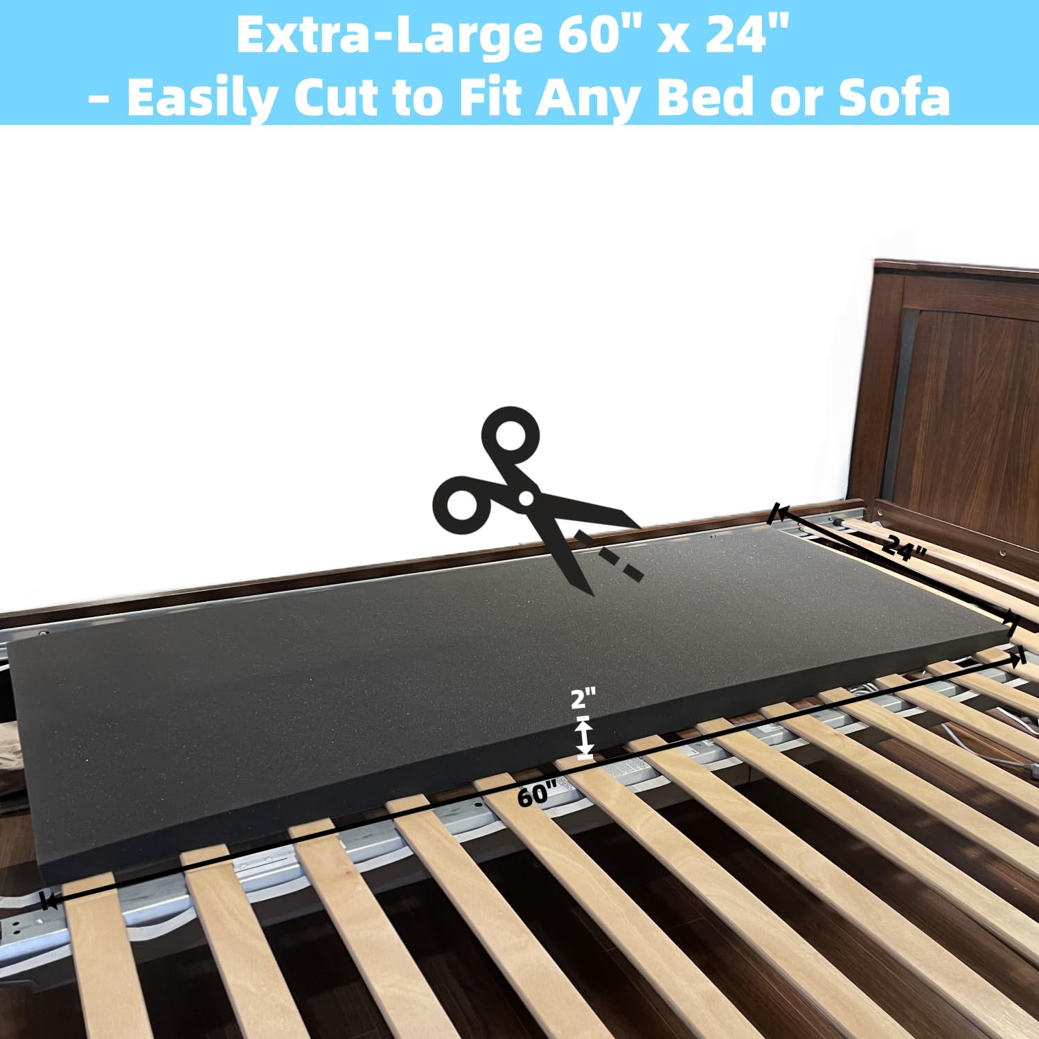 Sagging Mattress Support 60x24x2 Inch HighDensity 50D Foam Board For Bed Pad