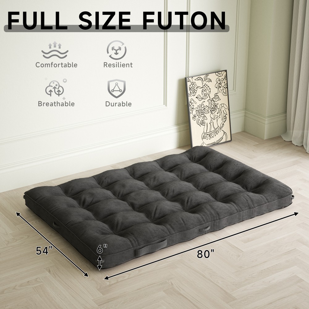 8 inch Floor Mattress Futon Mattress Sleeping Pad Foldable Roll Up Mat