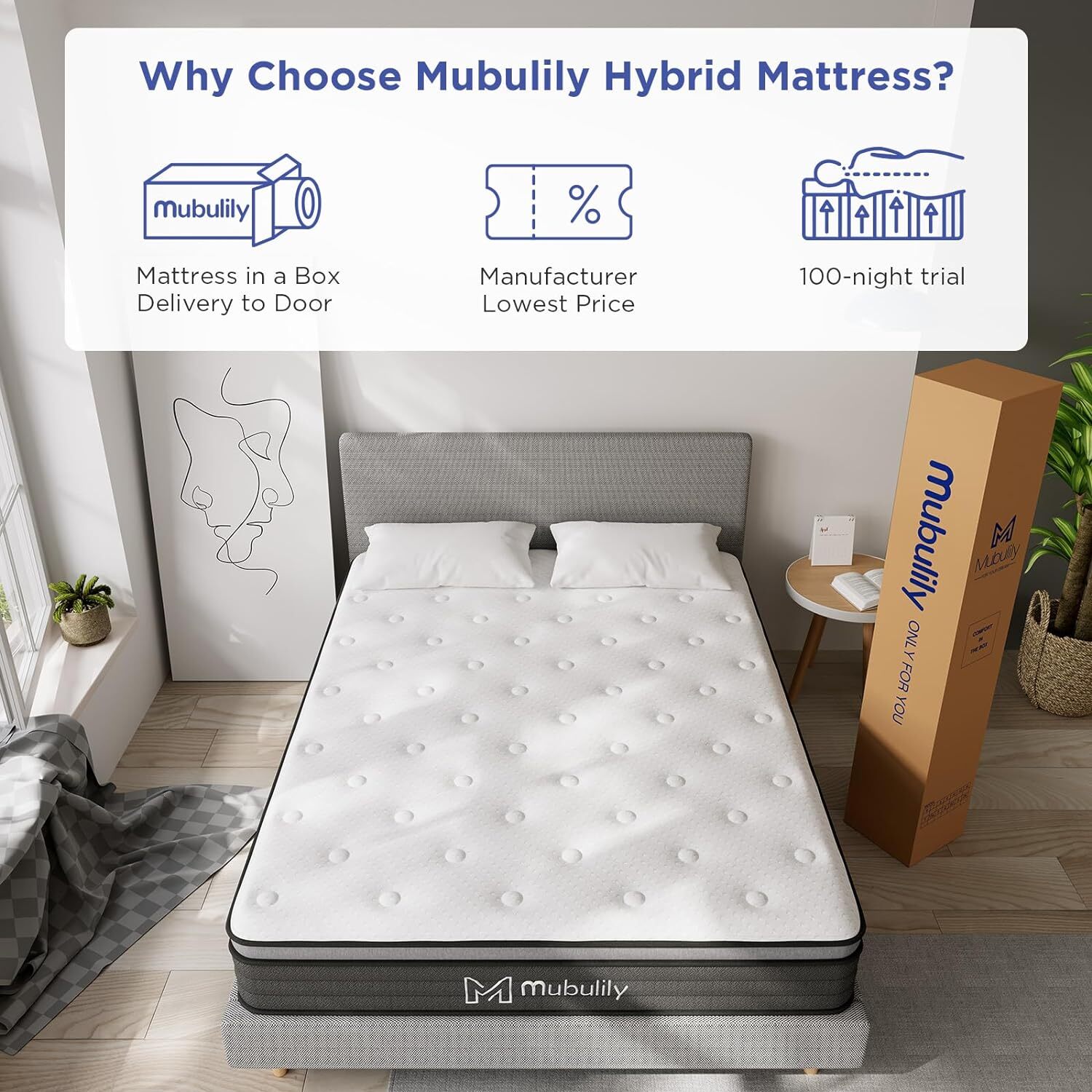 Gel Memory Foam Mattress 8″ 10″ 12″ Twin Full Size Mattress In A Box, Brand New