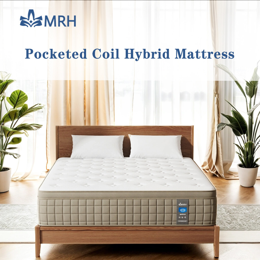 MRH 12 Inch, Pocketed Coil, Box Mattress, Hybrid Mattress, Innerspring Mattress,