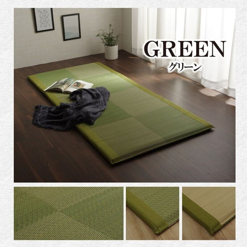 IKEHIKO Tatami Mattress Japanese rush grass Blue Twin Foldable Bed Futon New