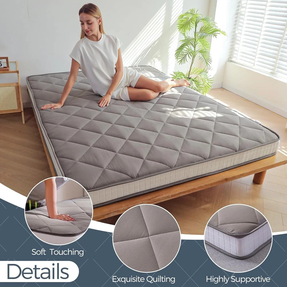 MAXYOYO 6″ Extra Thick Futon Floor Mattress, Queen Size Diamond Pattern Tatam…