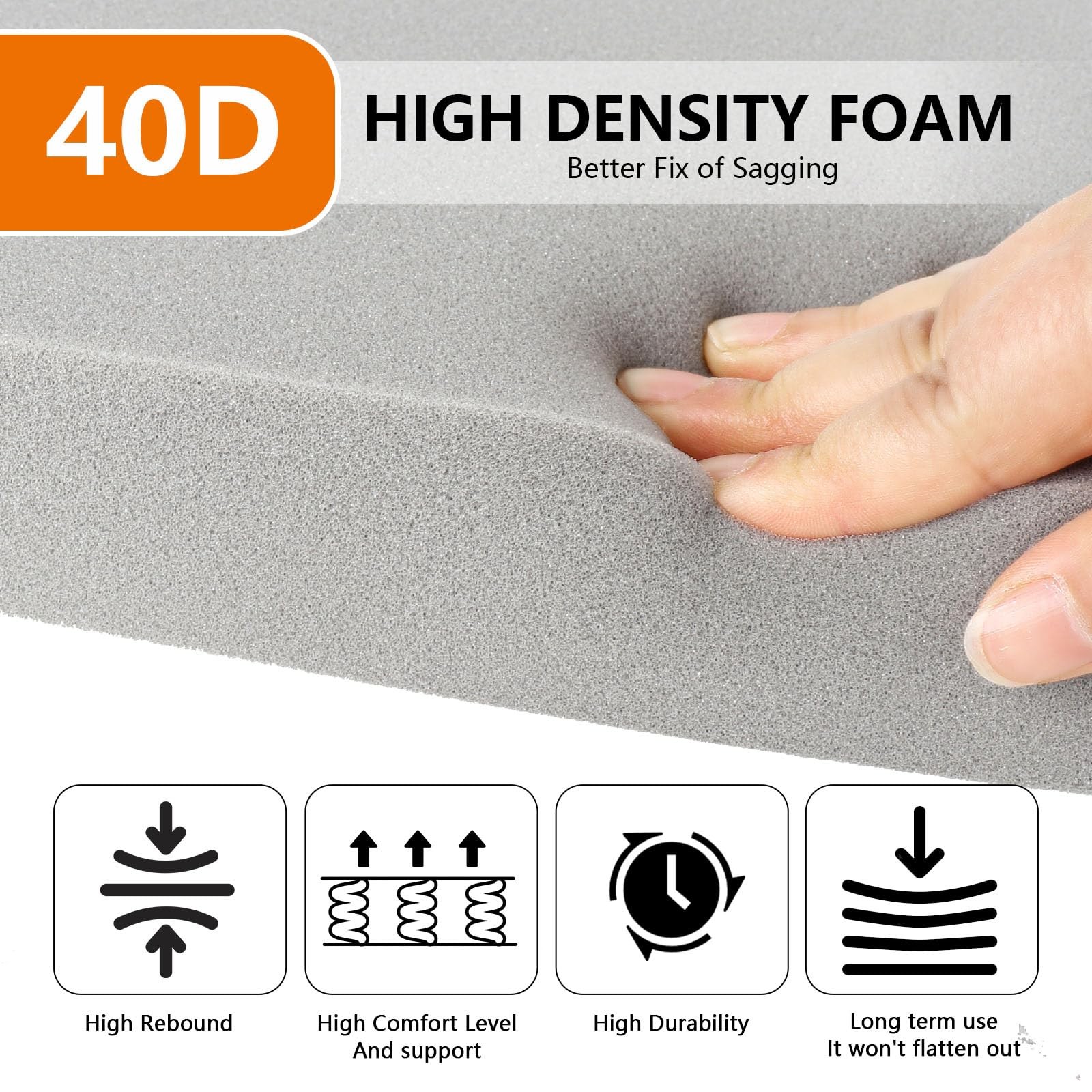 Sagging Mattress Support 2 Inch 40D High Density 60×24 Grey Foam Bed Board