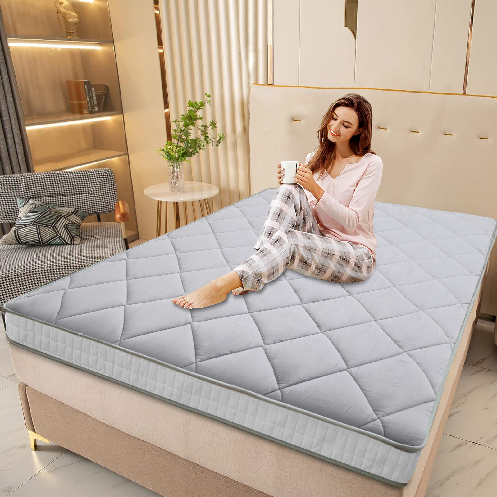 NAIZEA Japanese Floor Tatami Mattress Mat Foldable Floor Straw Sleep Matter Yoga