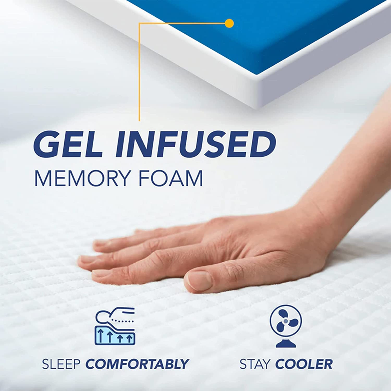 4″ Espuma Viscoelastica Colchon Extraíble Con Infusion Gel Tamano Mattress Queen