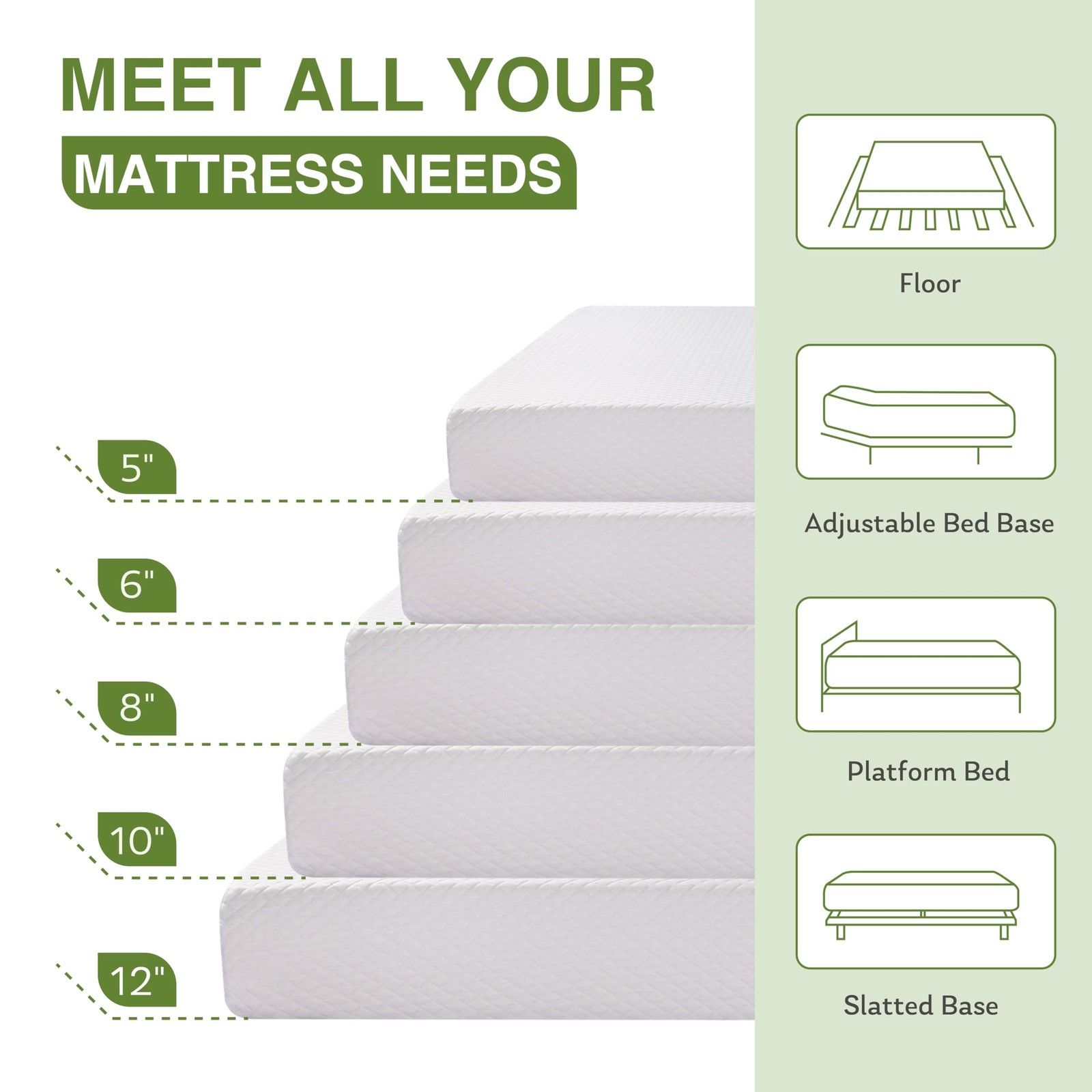 Full Size Memory Foam Mattress, 8 Inch Bed Mattress in A Box with Cooling Gre…