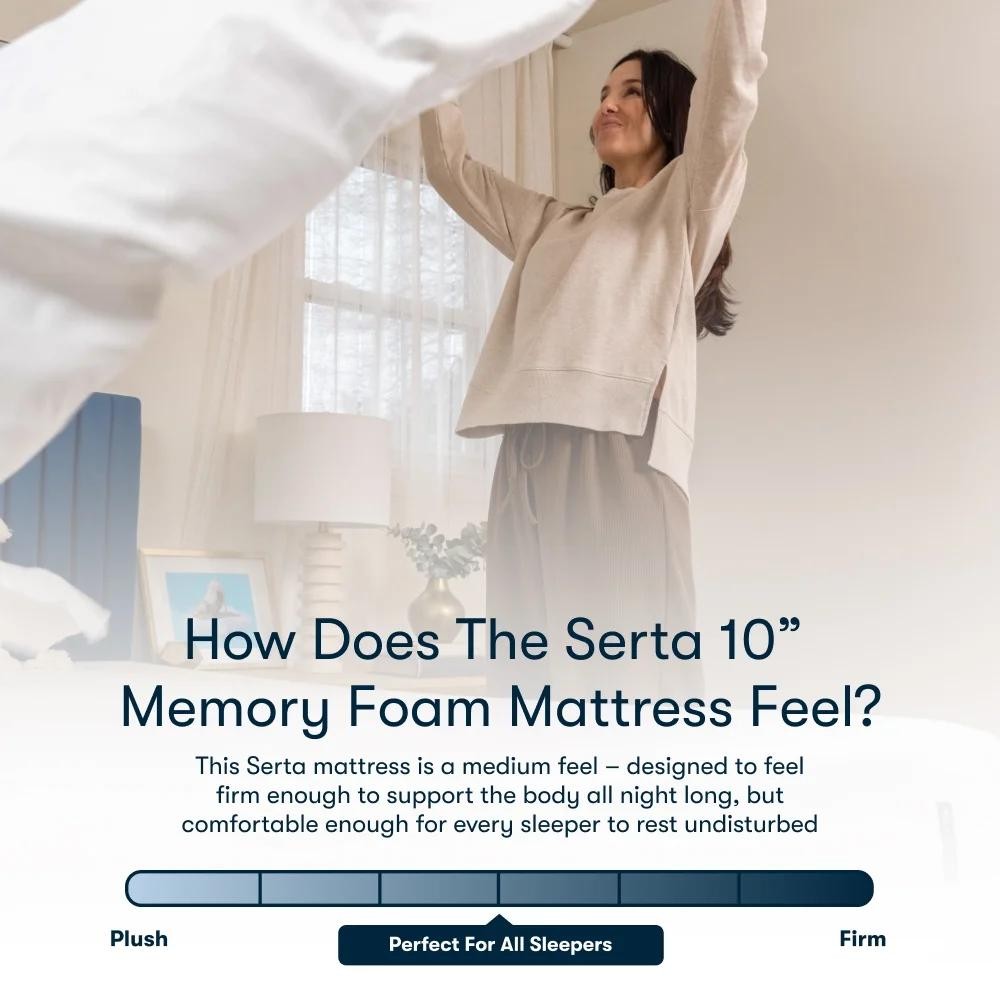 Luxury Serta 10″ Full Size Cooling Gel Memory Foam Mattress Mattress-In-A Box