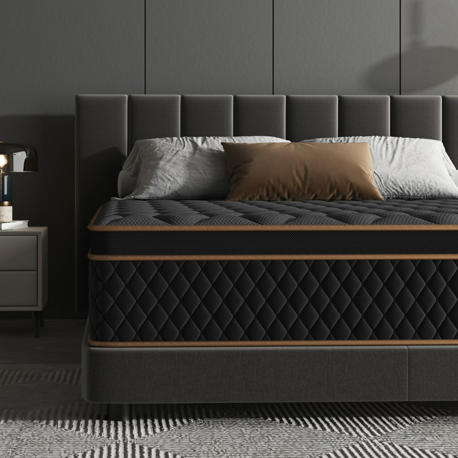 12″ Colchon King Gel Memory Foam Hibrido Cama King Medium Firm Mattress Hybrid