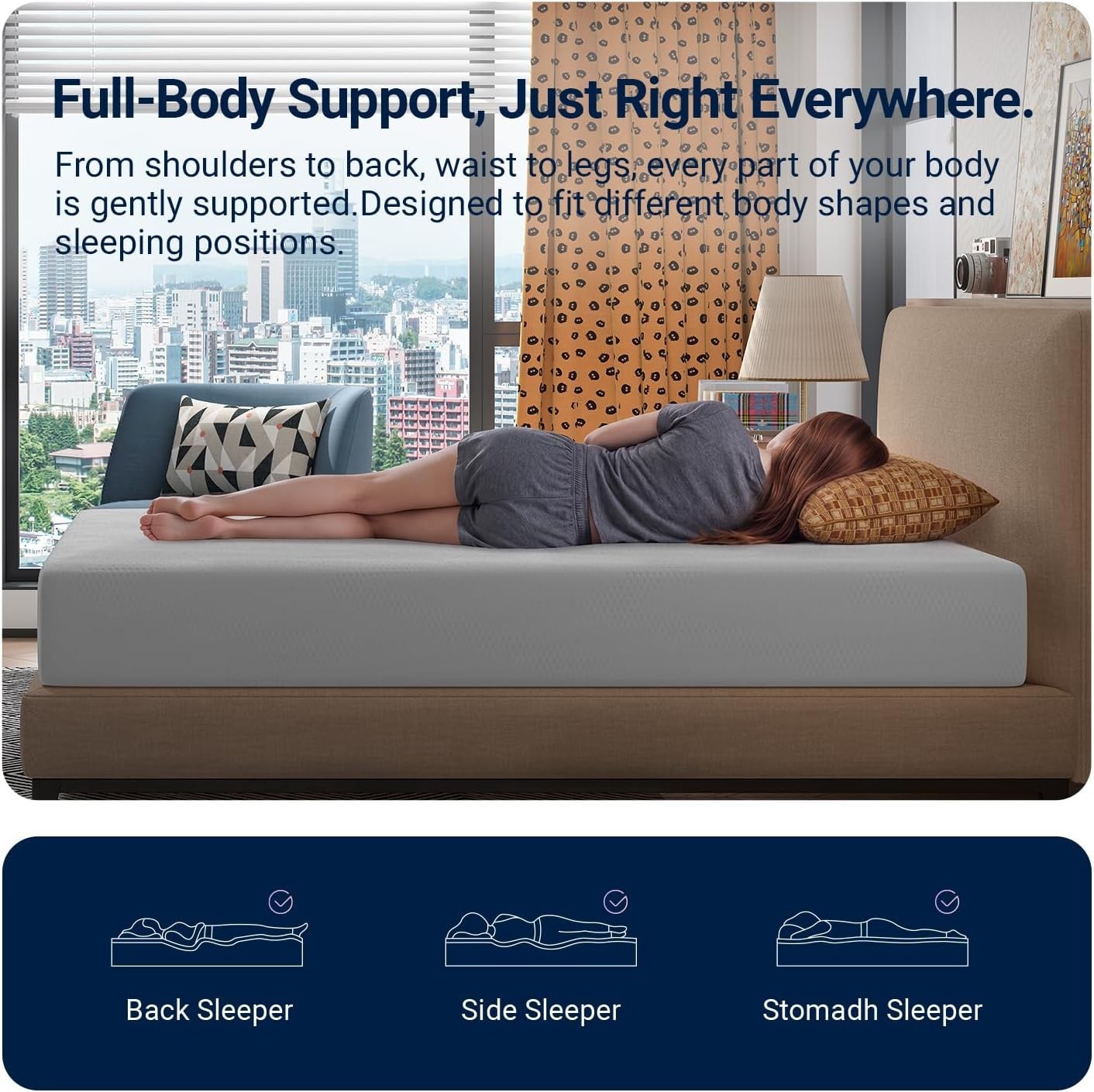 Twin XL Gel Memory Foam Mattress Cooling Bed Open Cell Support Sleep