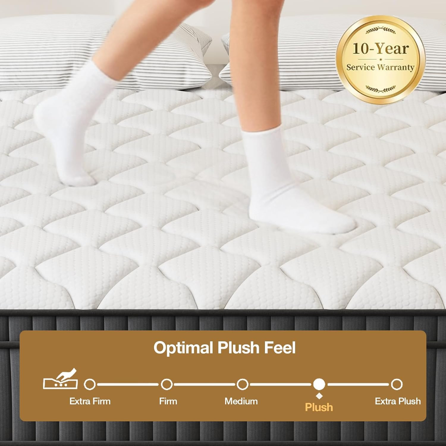 12 Inch Full Size Mattress, Gel Memory Foam and Pocket Spring Hybrid with Plush