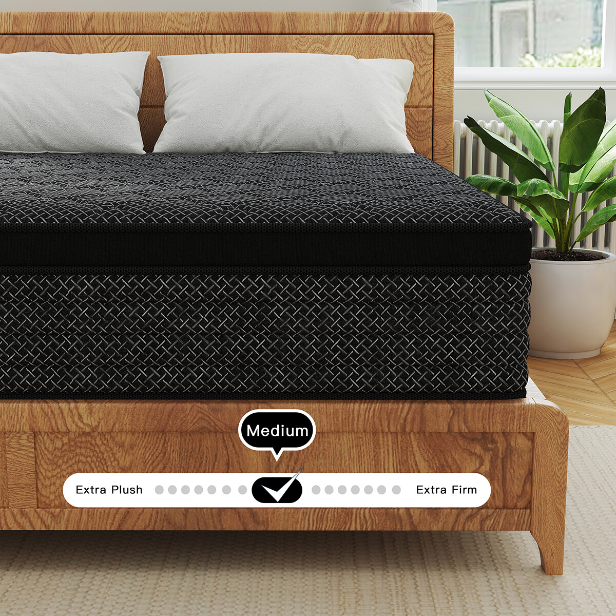 12″14″ Twin Full Queen King Mattress Memory Foam Pocket Coil Hybrid Bed In a Box