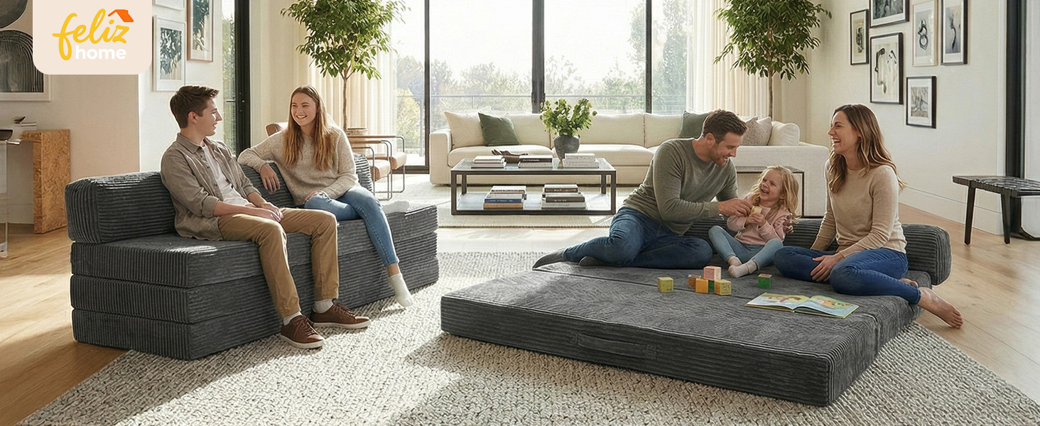 6 inch Tri-Folding Mattr Full Size, Convertible Sofa Bed Foldable