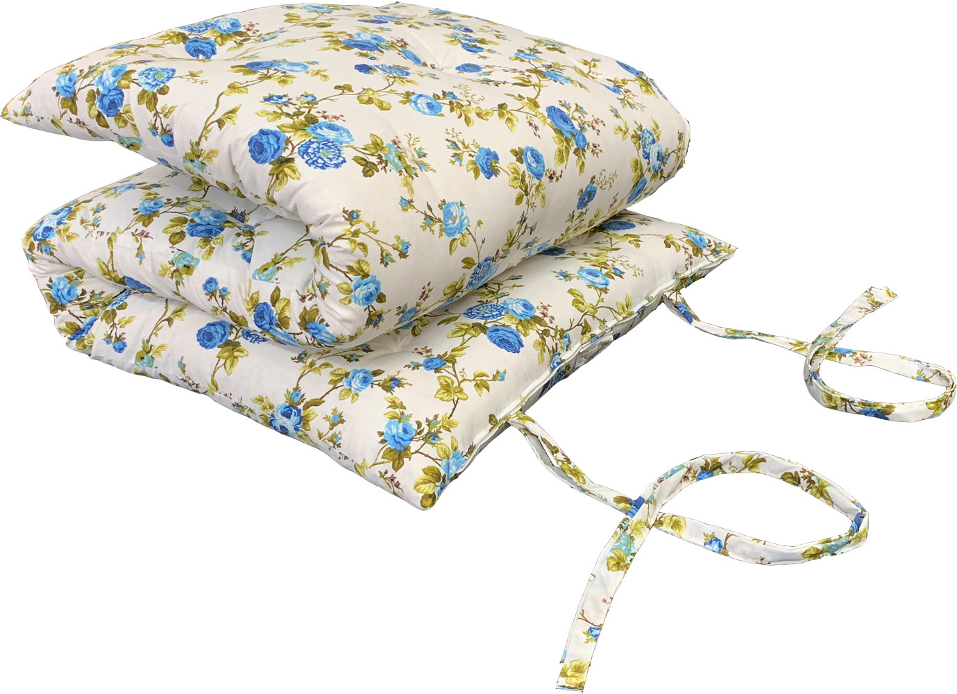 Blue Roses Traditional Japanese Floor Rolling Futon Mattress, Thai Mat