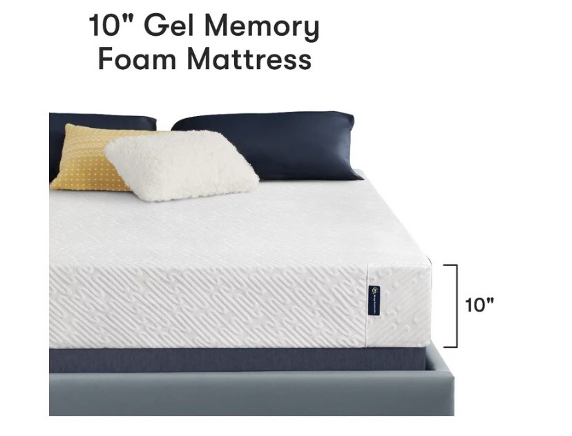 Serta EZ Tote 10″ Gel Memory Foam Mattress with Antimicrobial Cover, Twin – WM