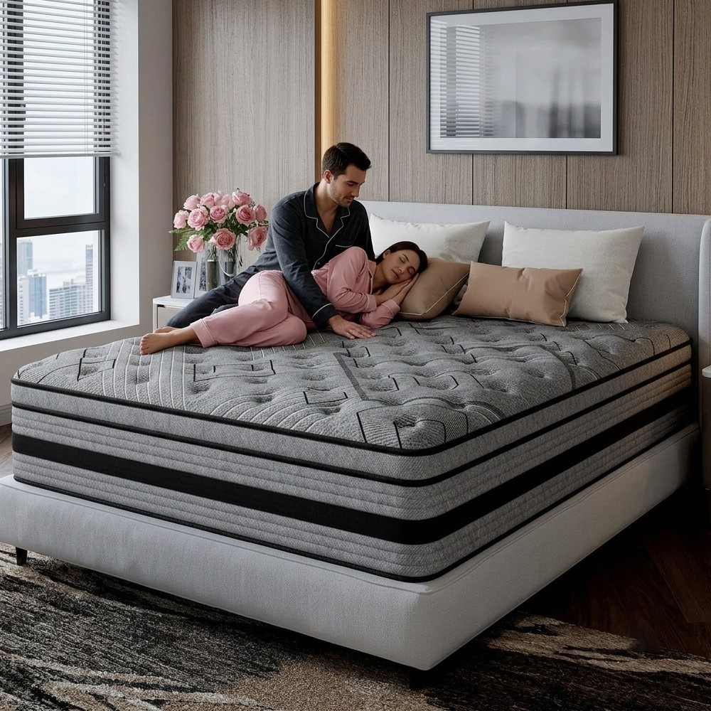 8″10″12″14″ Twin Full Queen King Size Mattress in a Box Hybrid Spring MemoryFoam