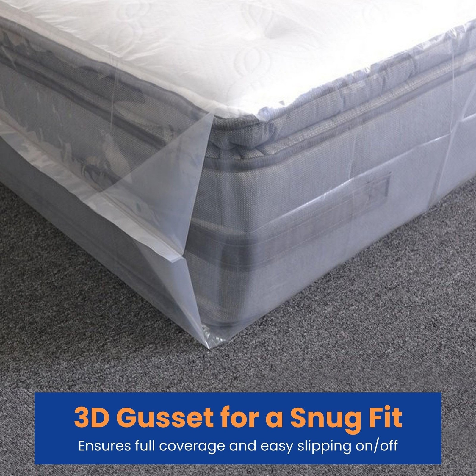 VICMORE 3mil Heavy-Duty Plastic Mattress Bag for King/Cal King King, Clear