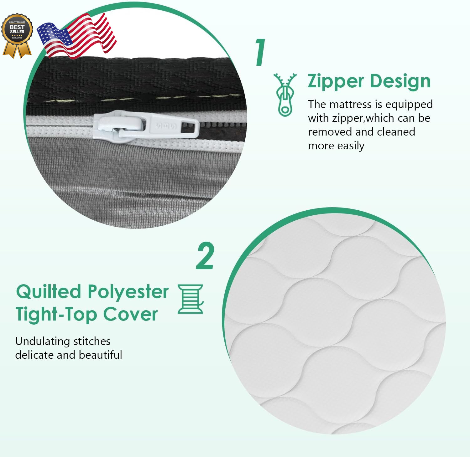 6 Inch Full Mattress Medium Firm Hybrid Mattress White with High-Density Foam
