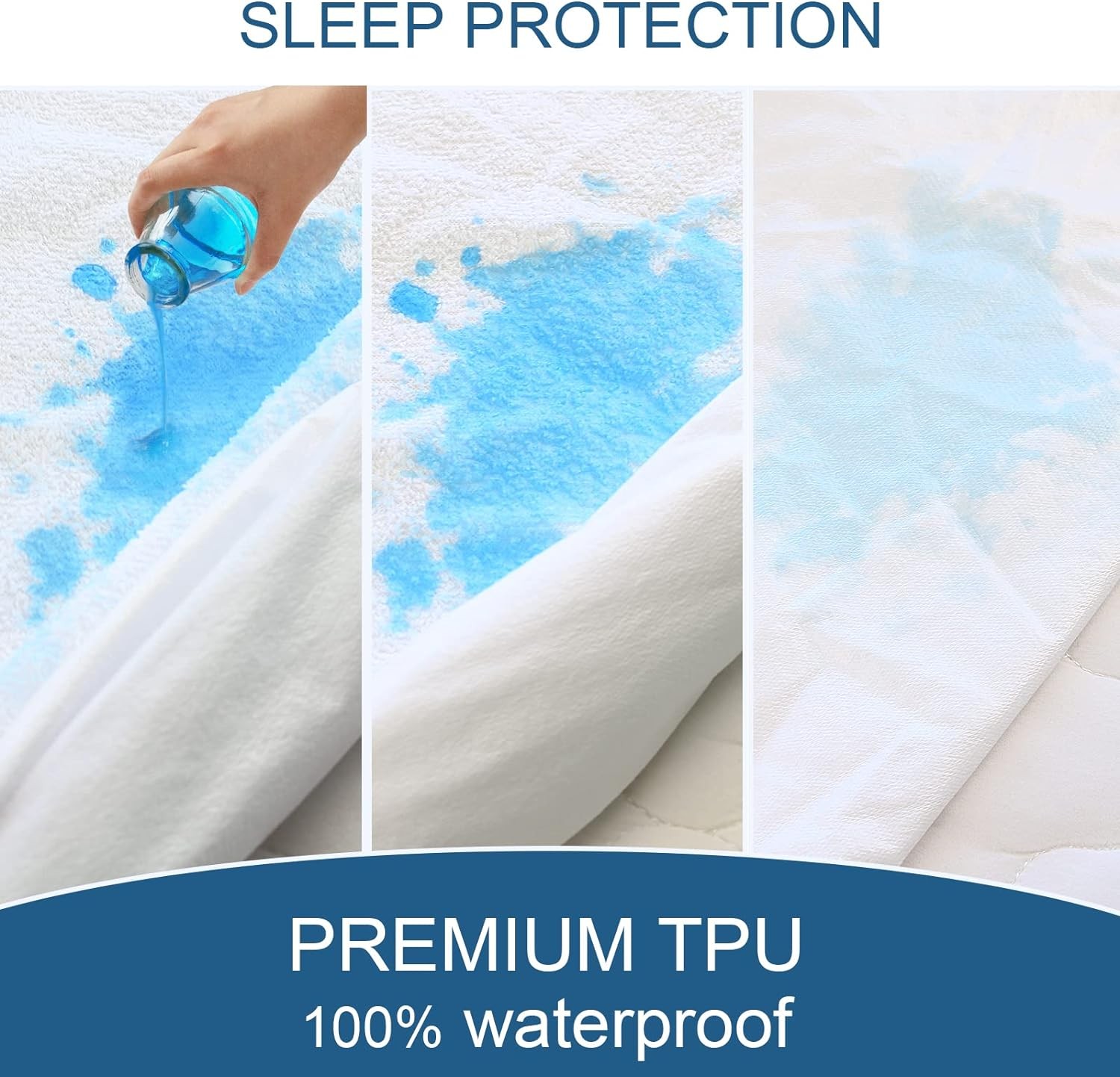 Queen Mattress Protector Waterproof Cover Absorbent Fitted Sheet Queen, White
