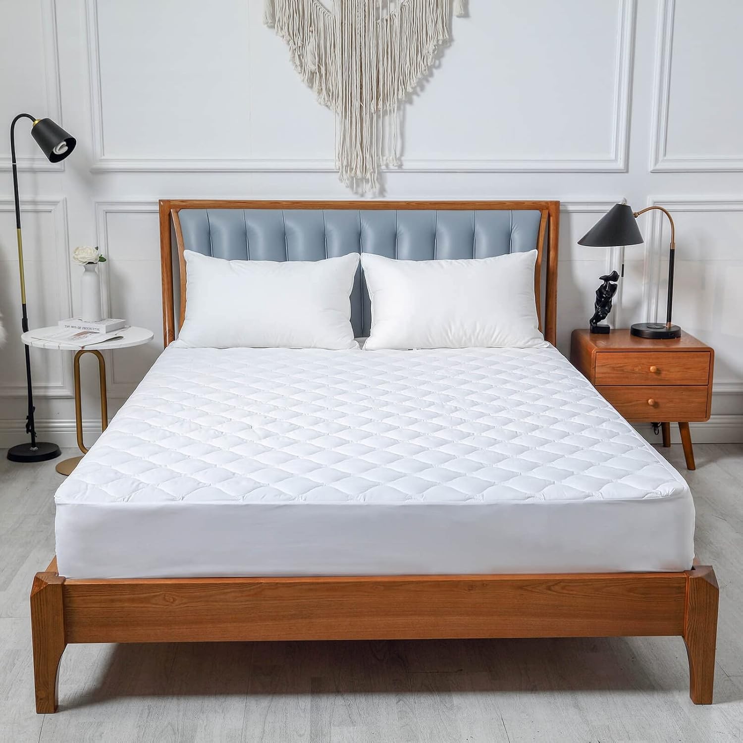 Quilted Waterproof Full Size Mattress Protector Pad for Air Full, White