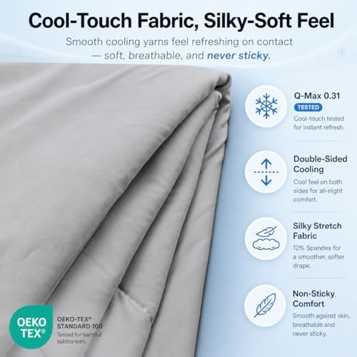 Cooling Comforter Full/Queen, Full / Queen (90″x94″) Silver Mist / Soft Gray