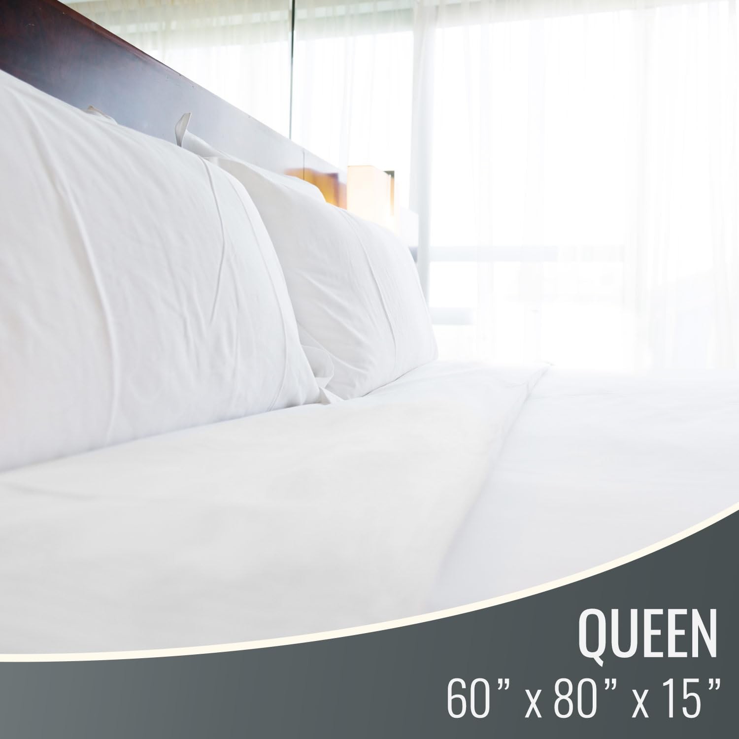 DMI Waterproof Mattress Protector, Pad, Queen, White
