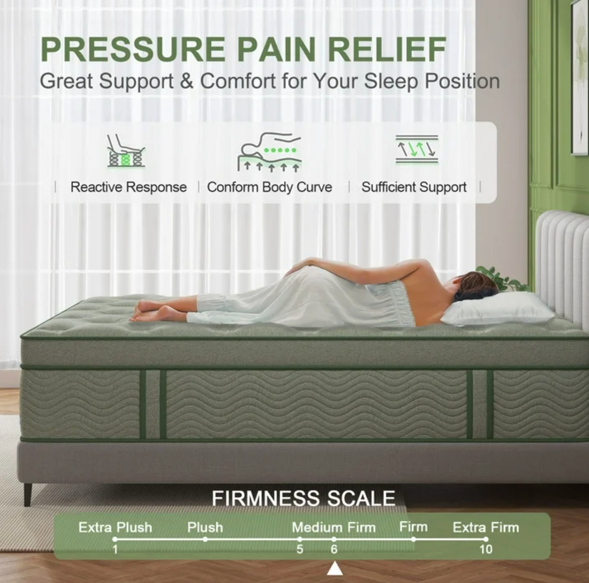 King Hybrid Mattress 10in Gel Memory Foam Euro Top Medium Firm Colchon King Bed