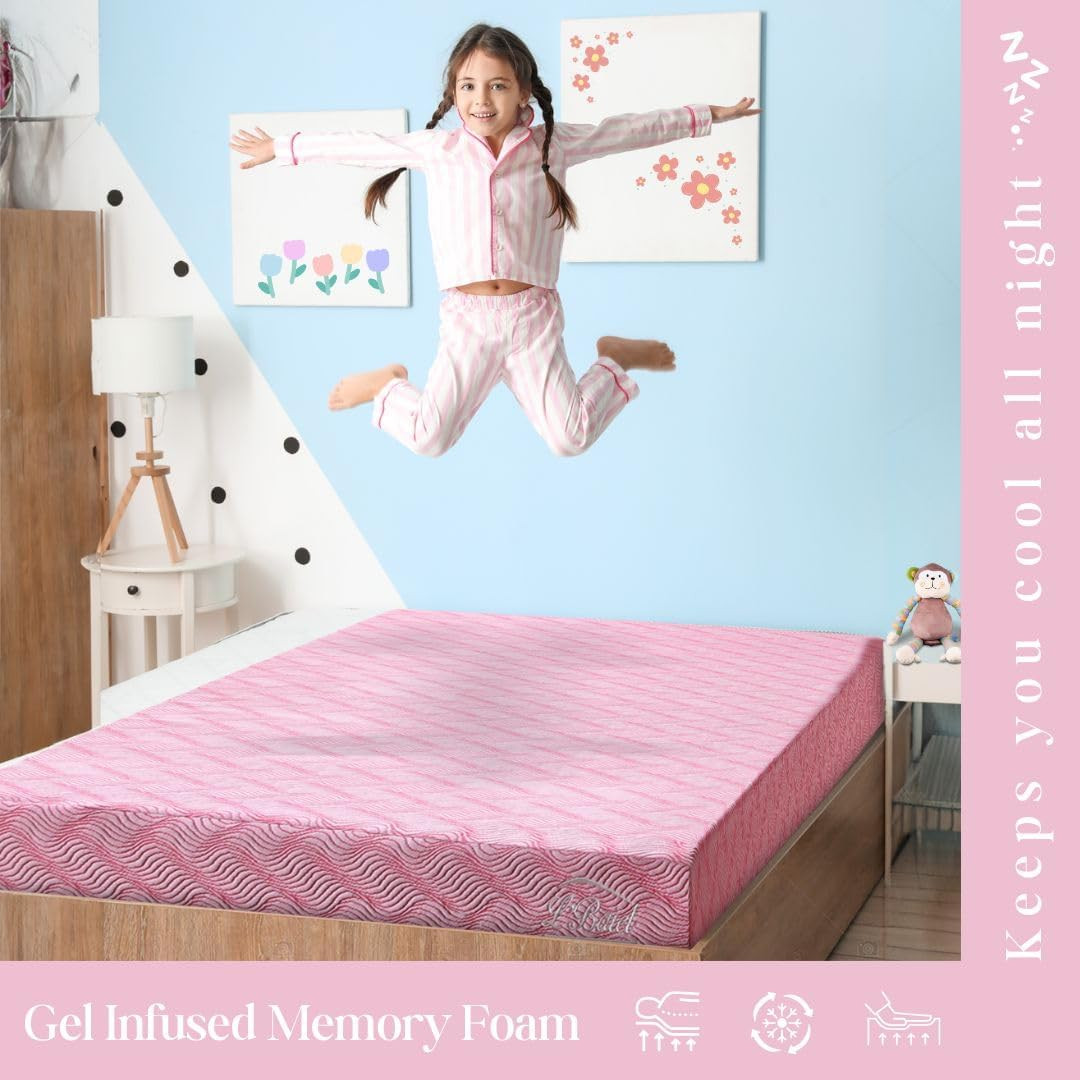 6″ Pink Cooling Memory Foam Mattress – Medium Firm, Safe for Kids & Adults