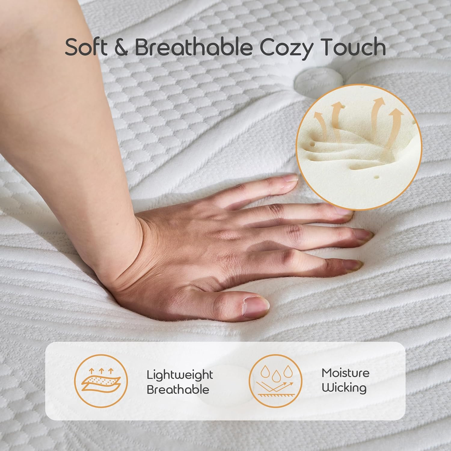 Twin XL 12″ Hybrid Mattress – Gel Memory Foam & Pocket Coils, Medium Firm