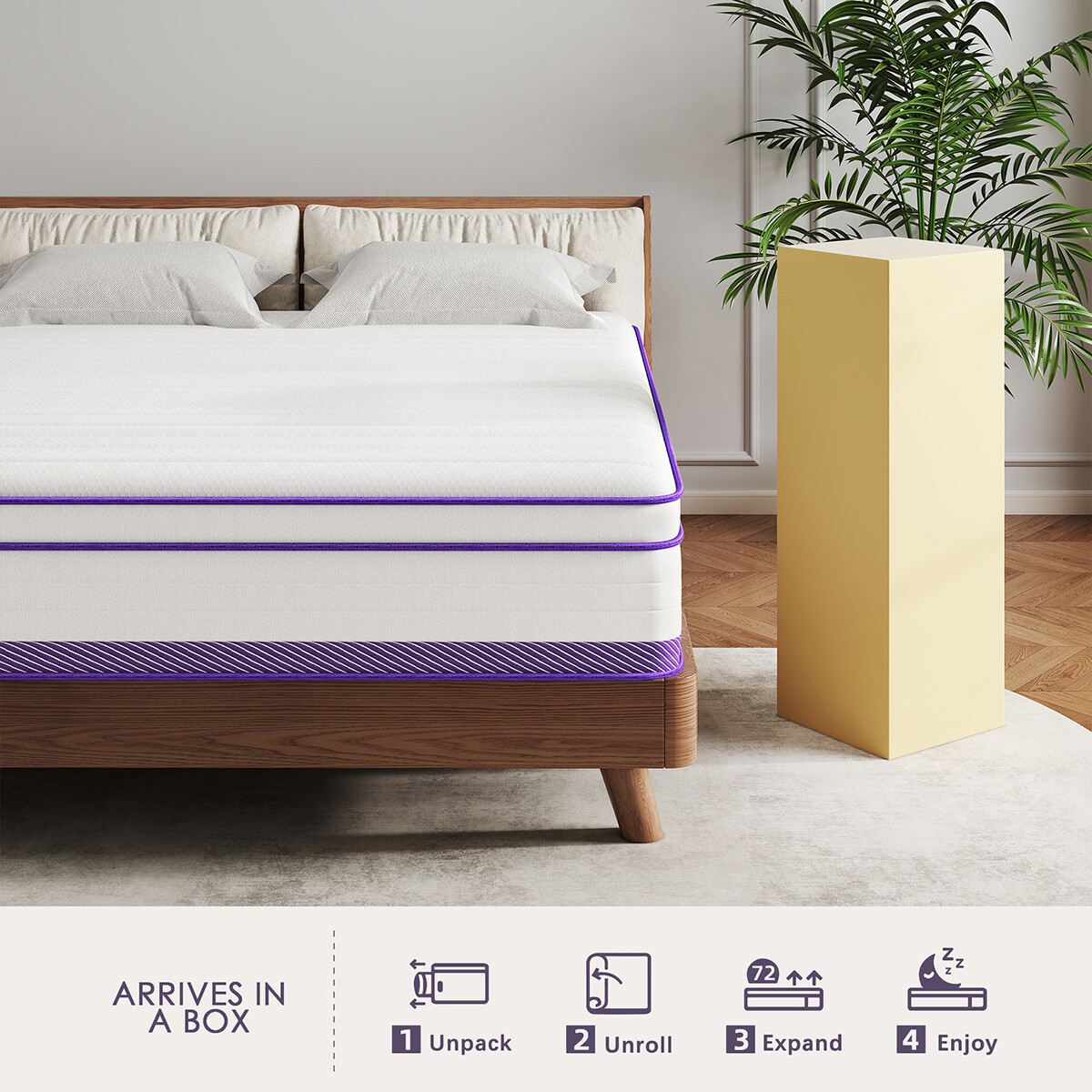 12″/14″ Mattress In a Box Gel Memory Foam Hybrid Spring Twin Full Queen King Bed
