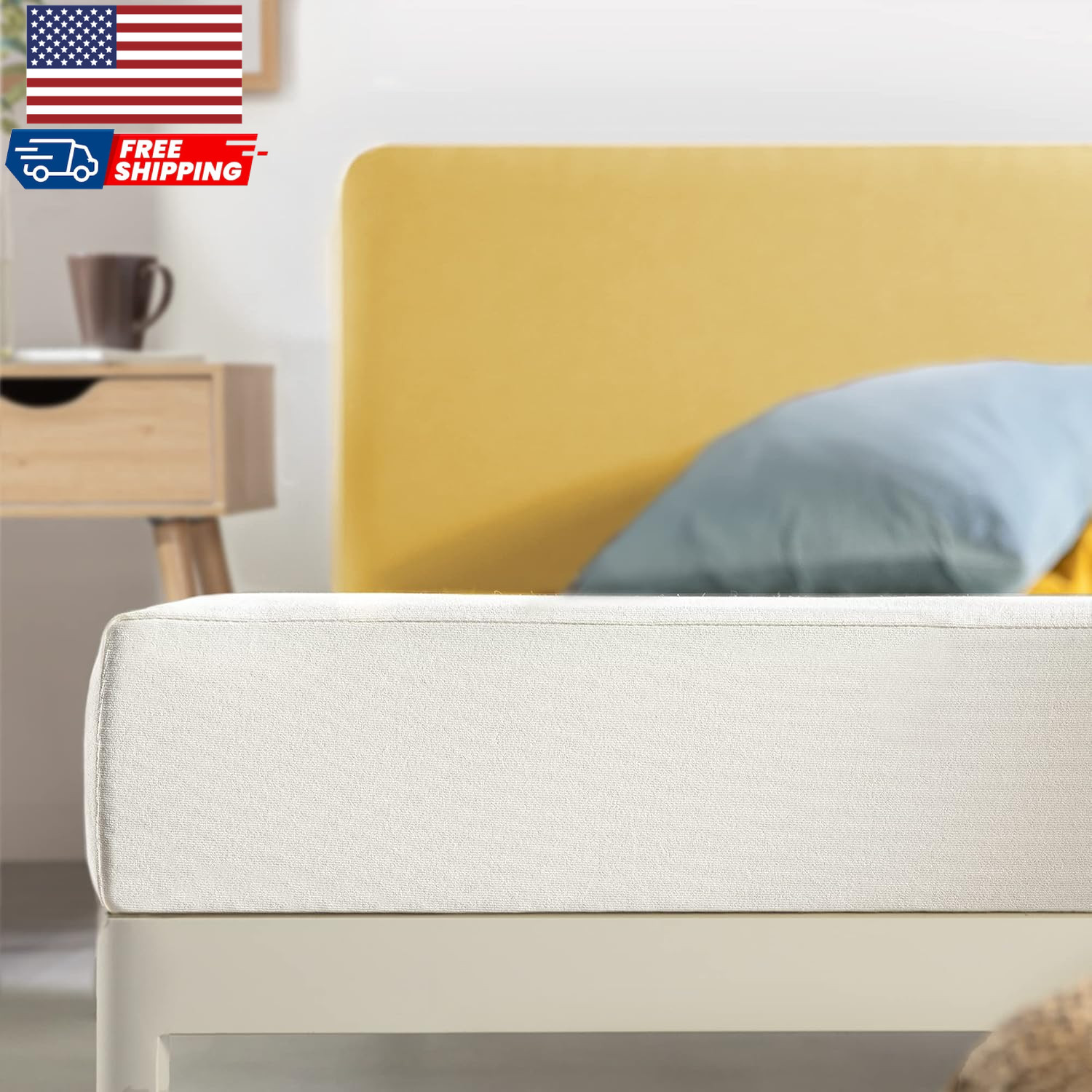 6 Inch Queen Short Mattress for RV Camper, Green Tea Memory Foam