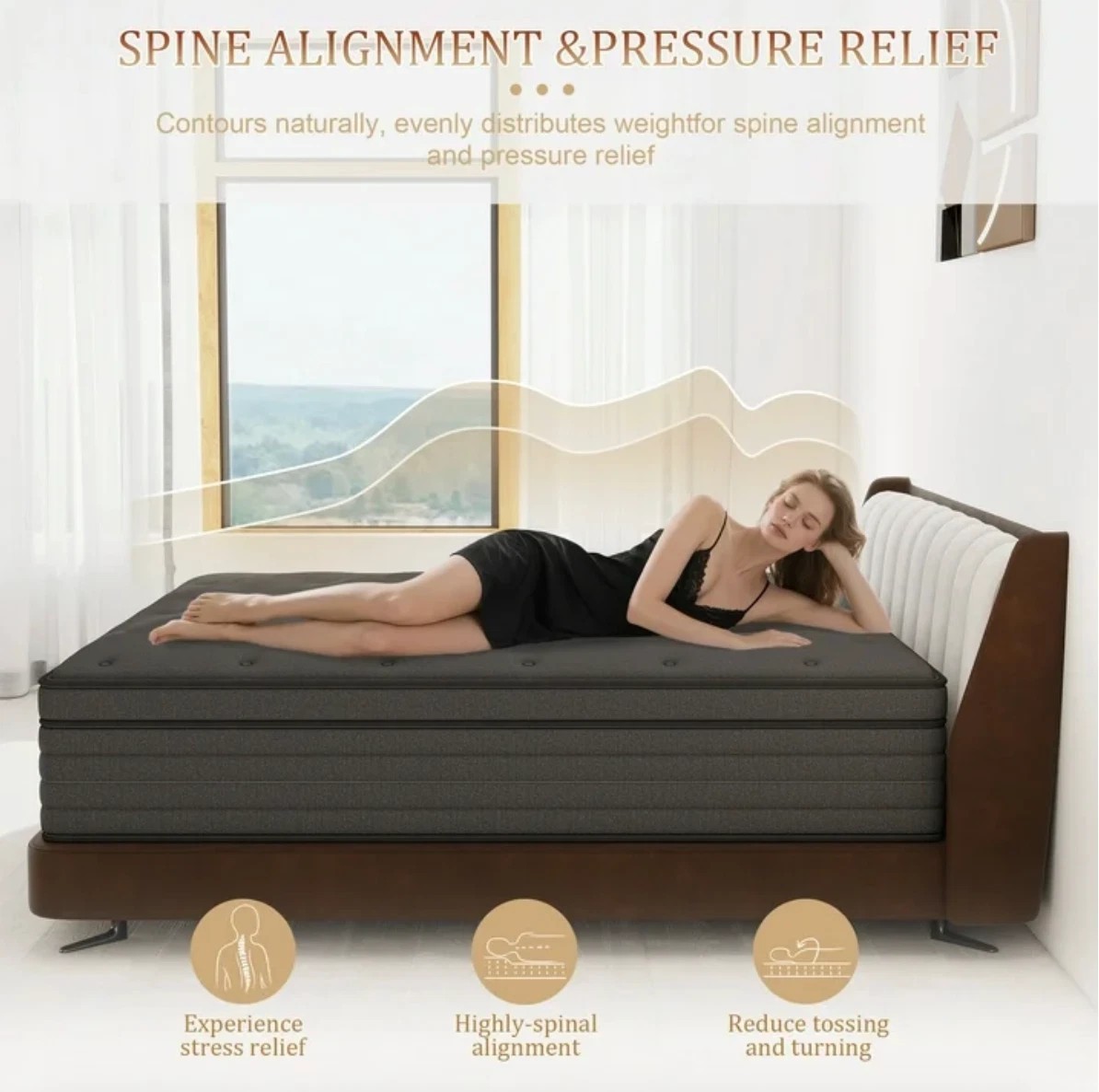 14″ Colchones King Size De Espuma 14 Pulgadas Memory Foam Bed Hybrid Mattress