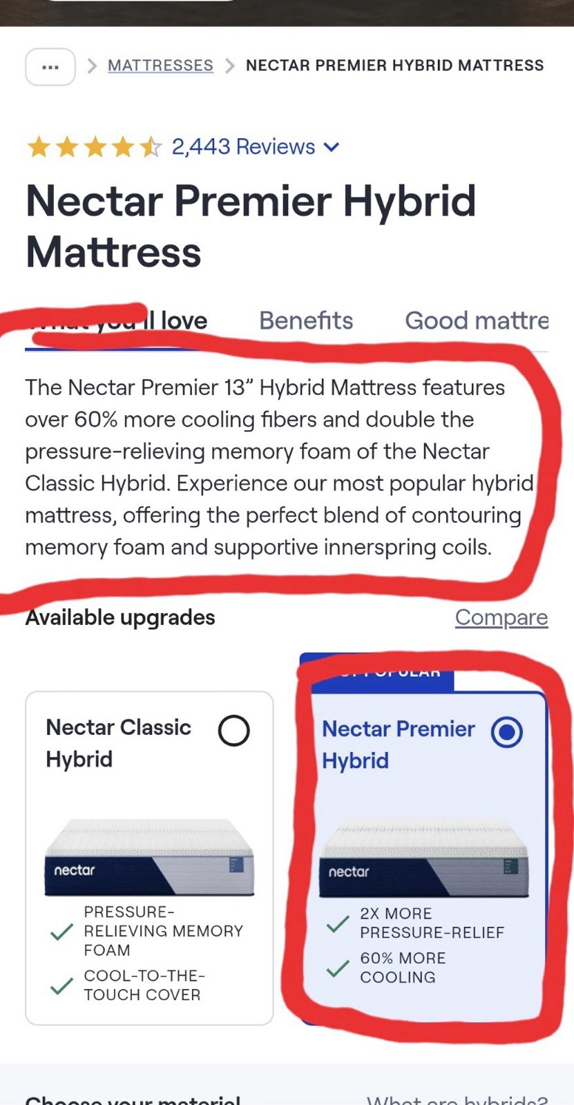 Nectar Premier Hybrid Queen Mattress 13 Inch