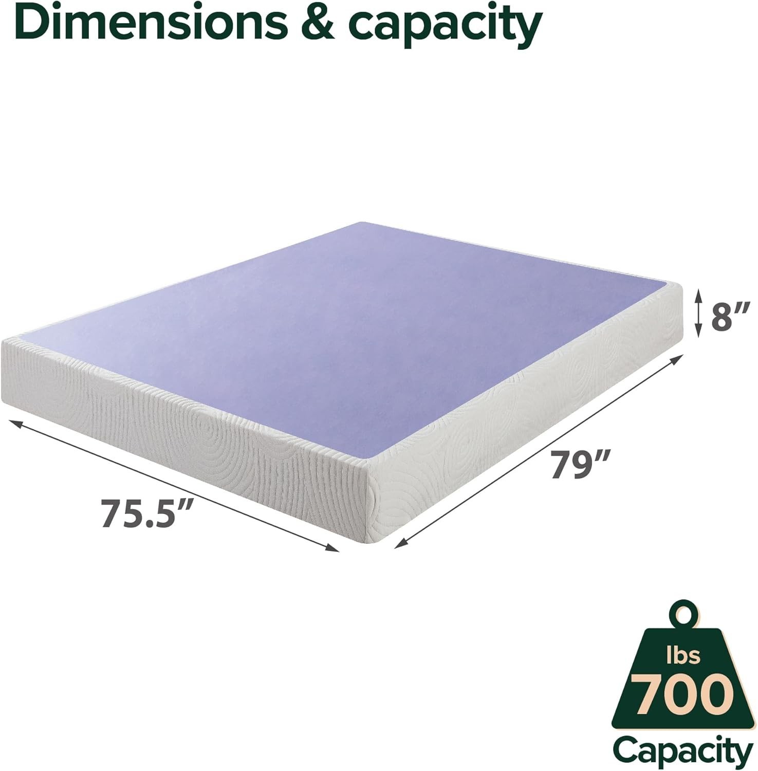 Edgar 8 Inch Bamboo Box Spring, Mattress Foundation, Sturdy Bamboo Structure,…