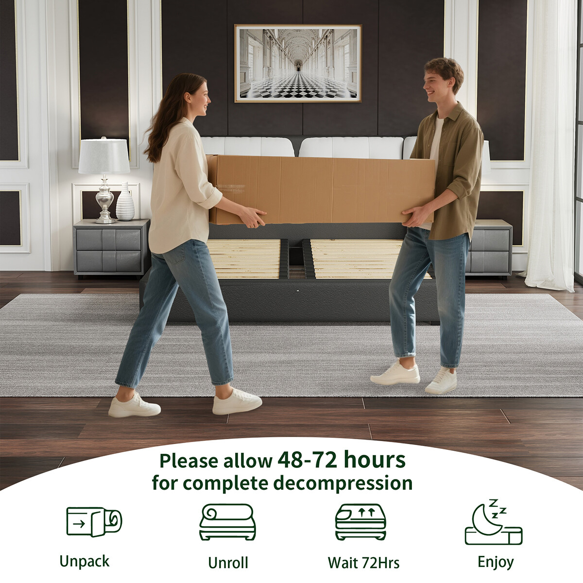 12 Inch Hybrid Mattress Memory Foam InnerSpring Twin Full Queen King In A Box