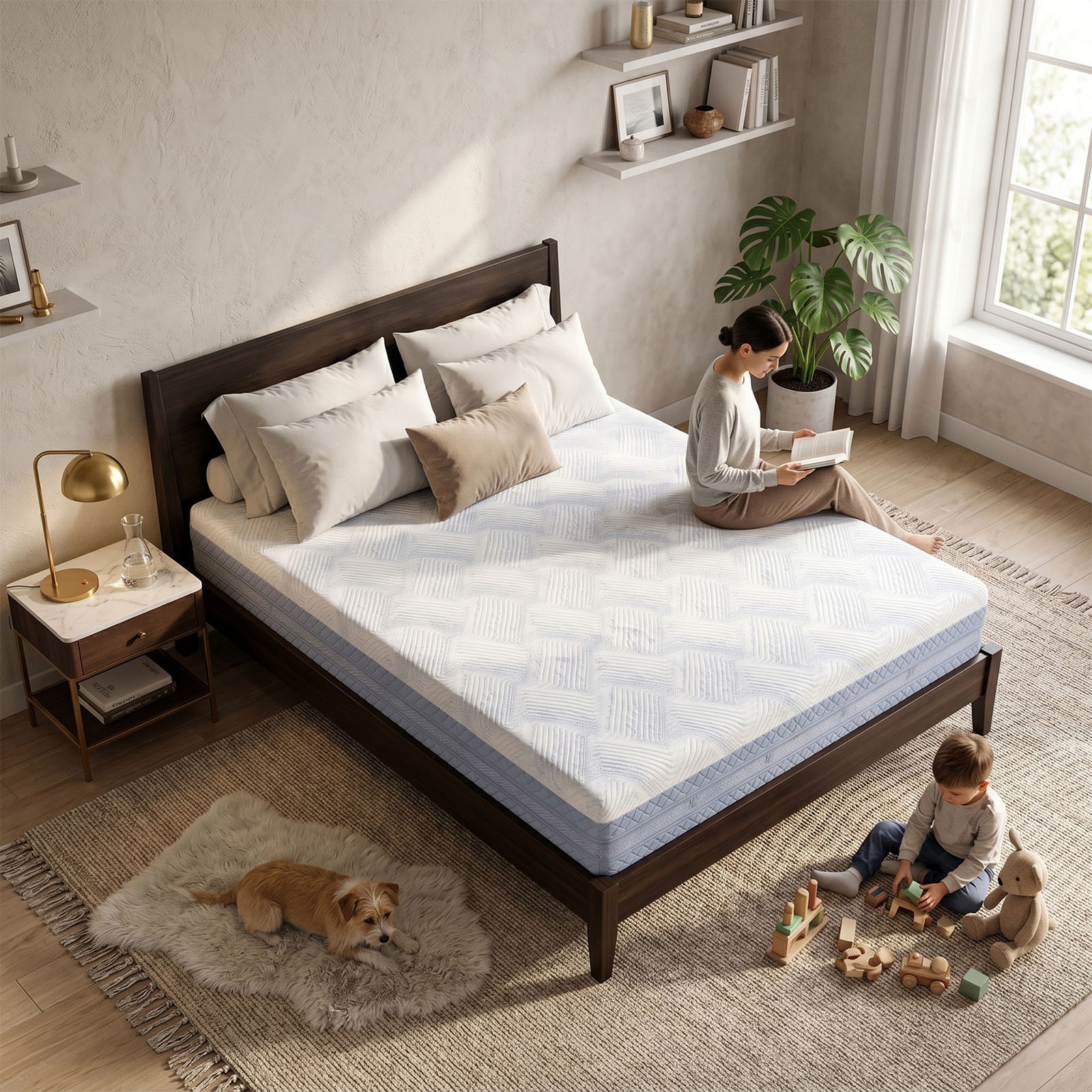 Queen Size Memory Foam Mattress Multi-Layer Construction Balanced Comfort & Supp
