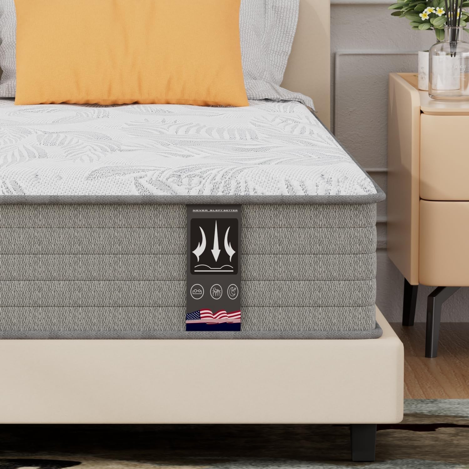 12” 14” Twin Full Queen King Mattress Memory Foam Hybrid Pocket Bed in a Box