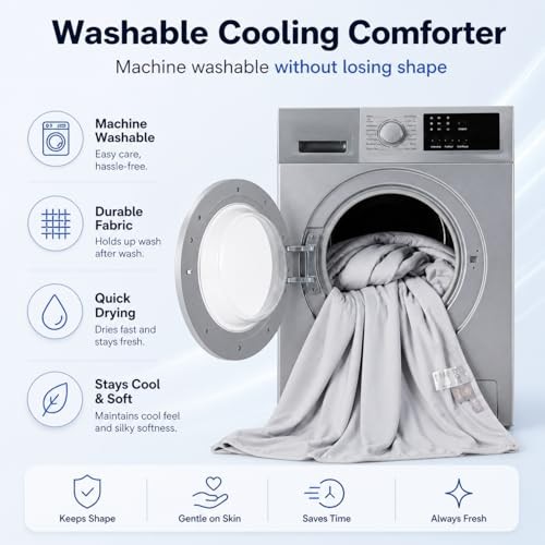 Cooling Comforter Full/Queen, Full / Queen (90″x94″) Silver Mist / Soft Gray