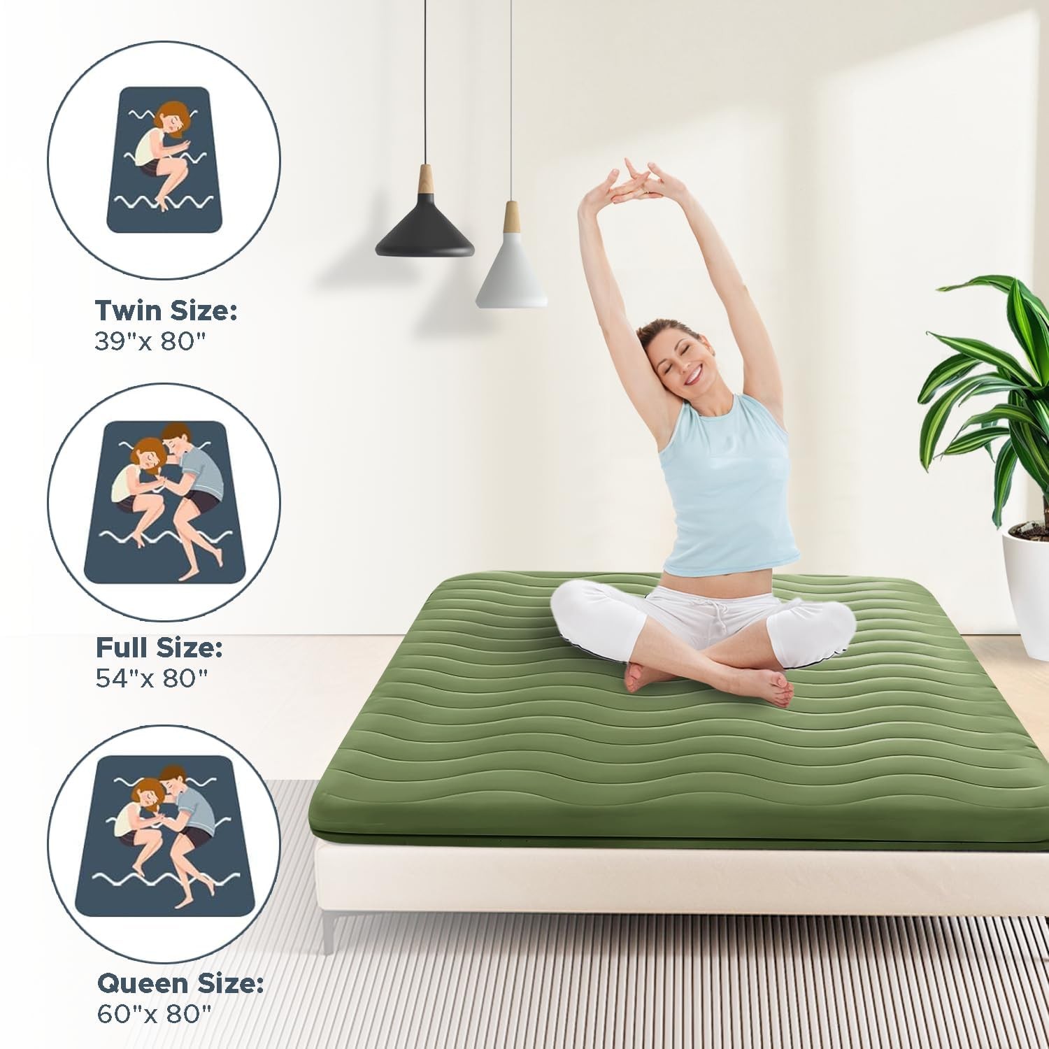 Japanese Floor Mattress, 100 High Density Comfortable Foam, 4 Thicken Foldabl…