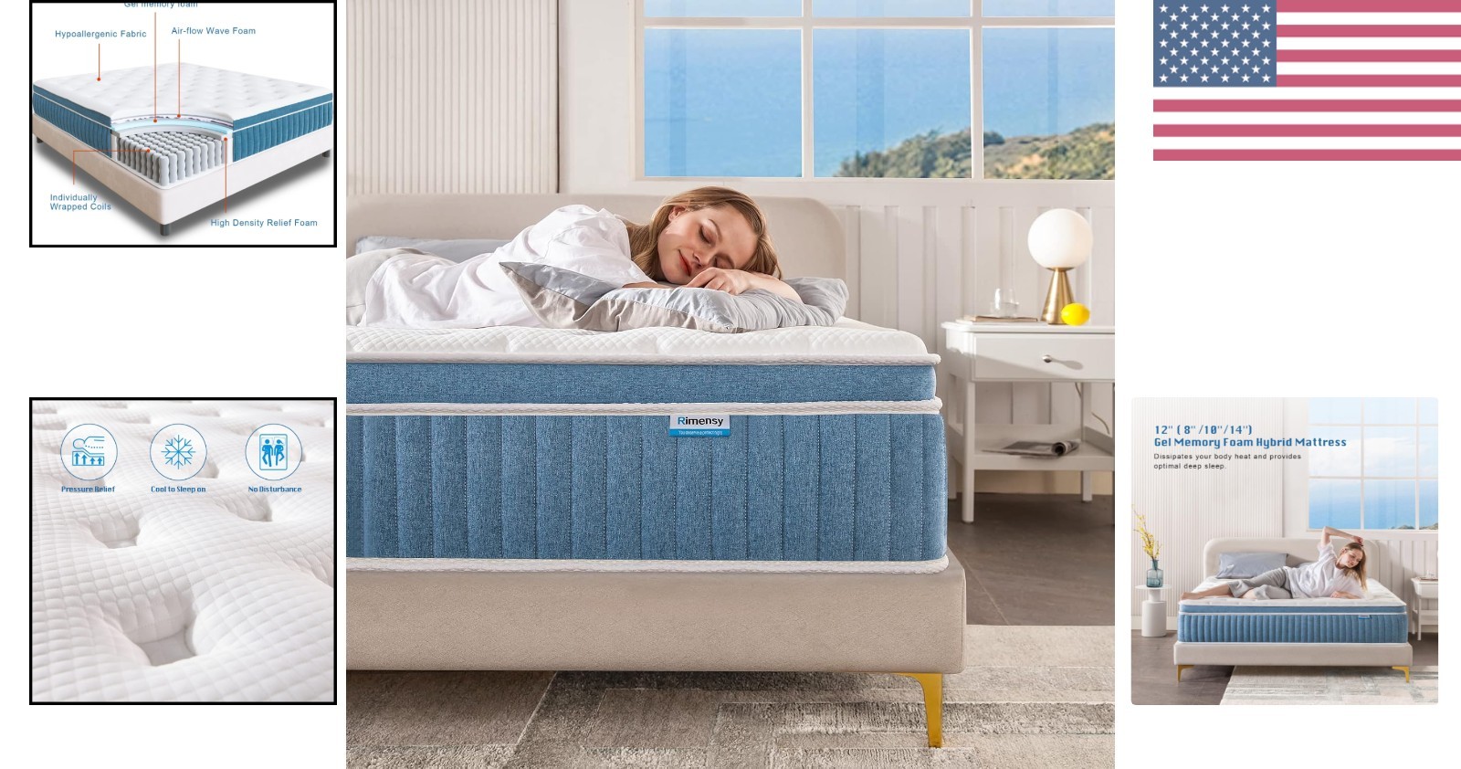 Breathable 12 Inch Full Mattress – Medium Firm Gel Memory Foam & Pocket Springs