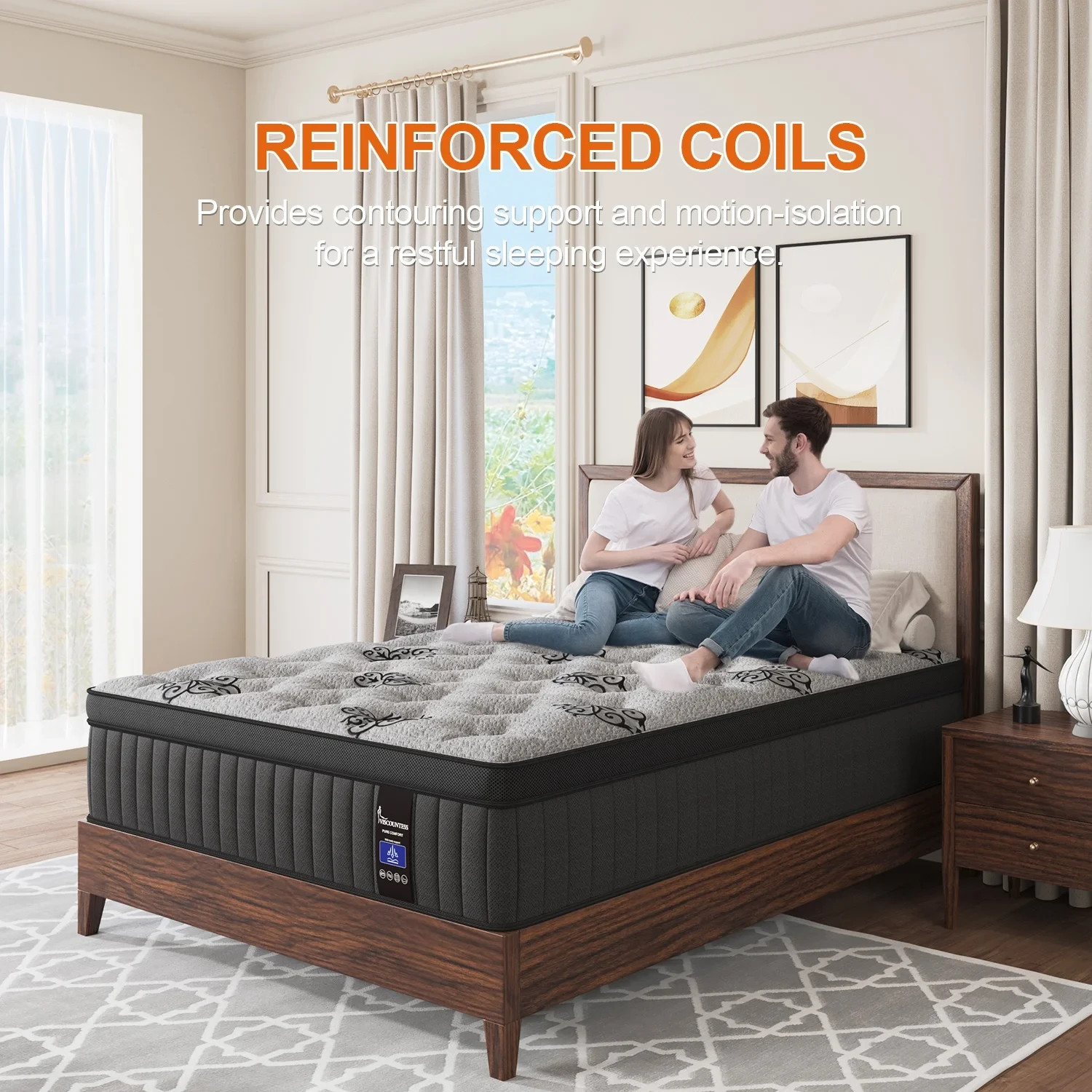 14″ Queen Colchon Gel Memory Foam Hibrido Cama Queen Mattress Medium Firm Hybrid
