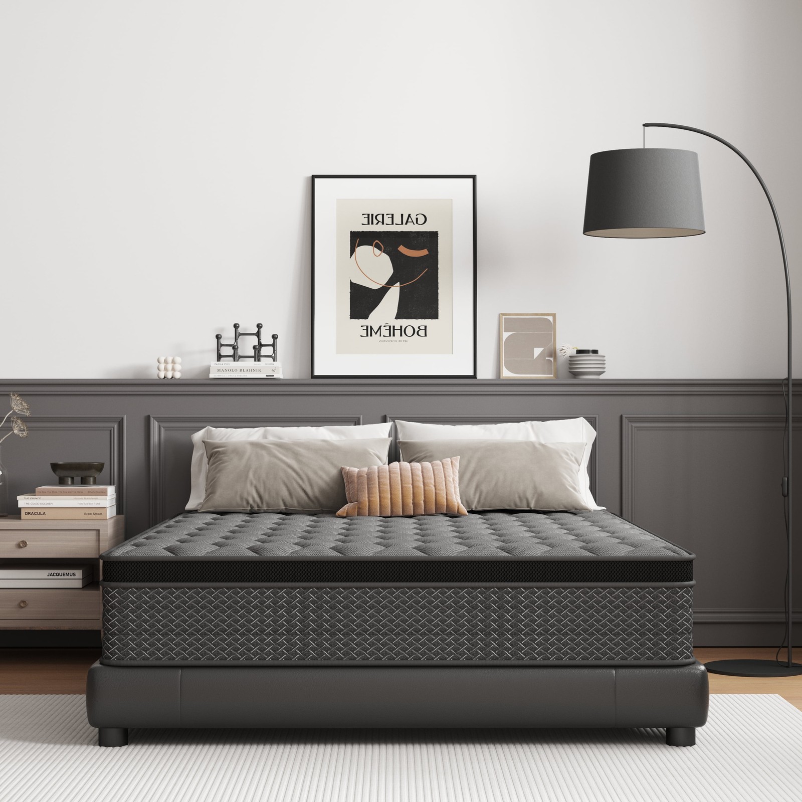 14 Inch Twin Hybrid Mattress in a Box Gel Memory Foam Pocket Spring Medium Firm