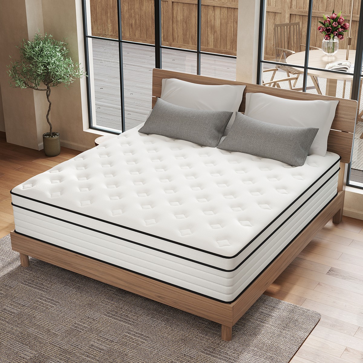 12/14 Inch Gel Memory Foam Pocket Spring Mattress Twin Full Queen King In A Box