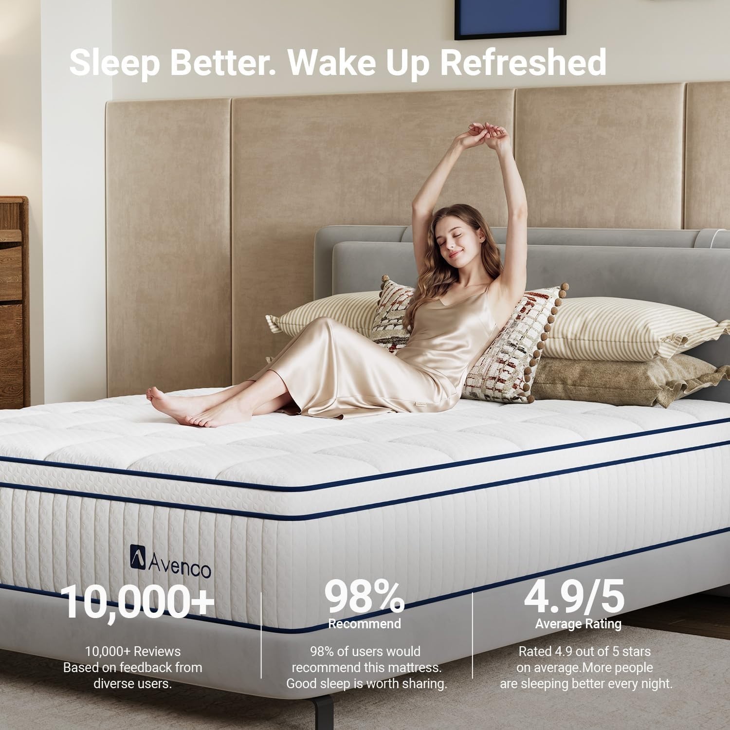 Medium Firm Twin Mattress 10 Inch – Excellent Motion Isolation & Edge Support