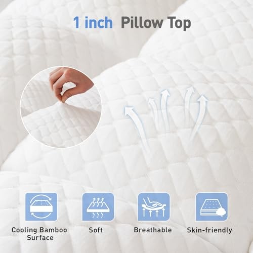 Dual Layer 3 Inch Memory Foam Mattress Topper Size, 2 King Dual Layer White