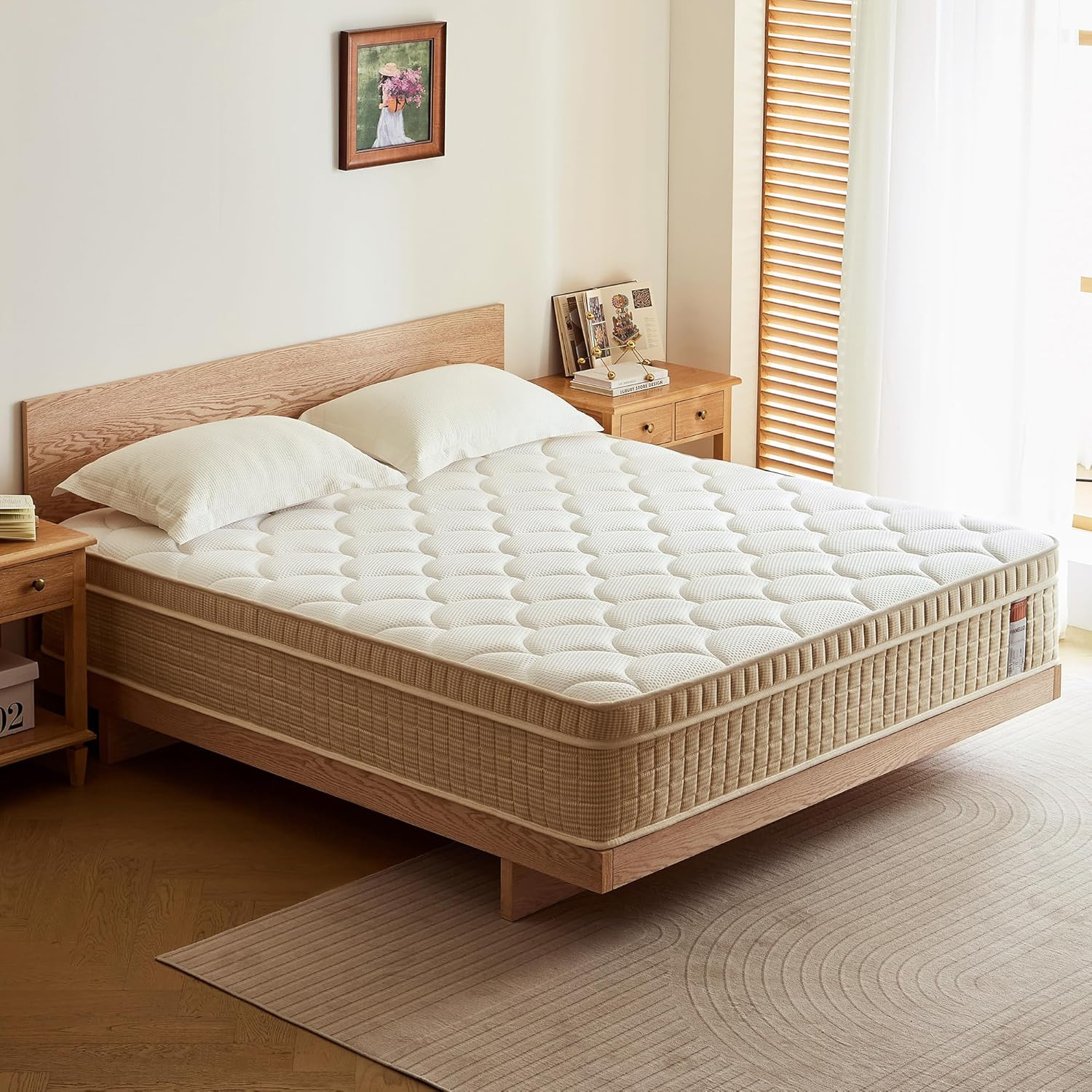 14 Inch Full XL Hybrid Mattress in a Box, Medium Firm with Cooling Gel Memory Fo