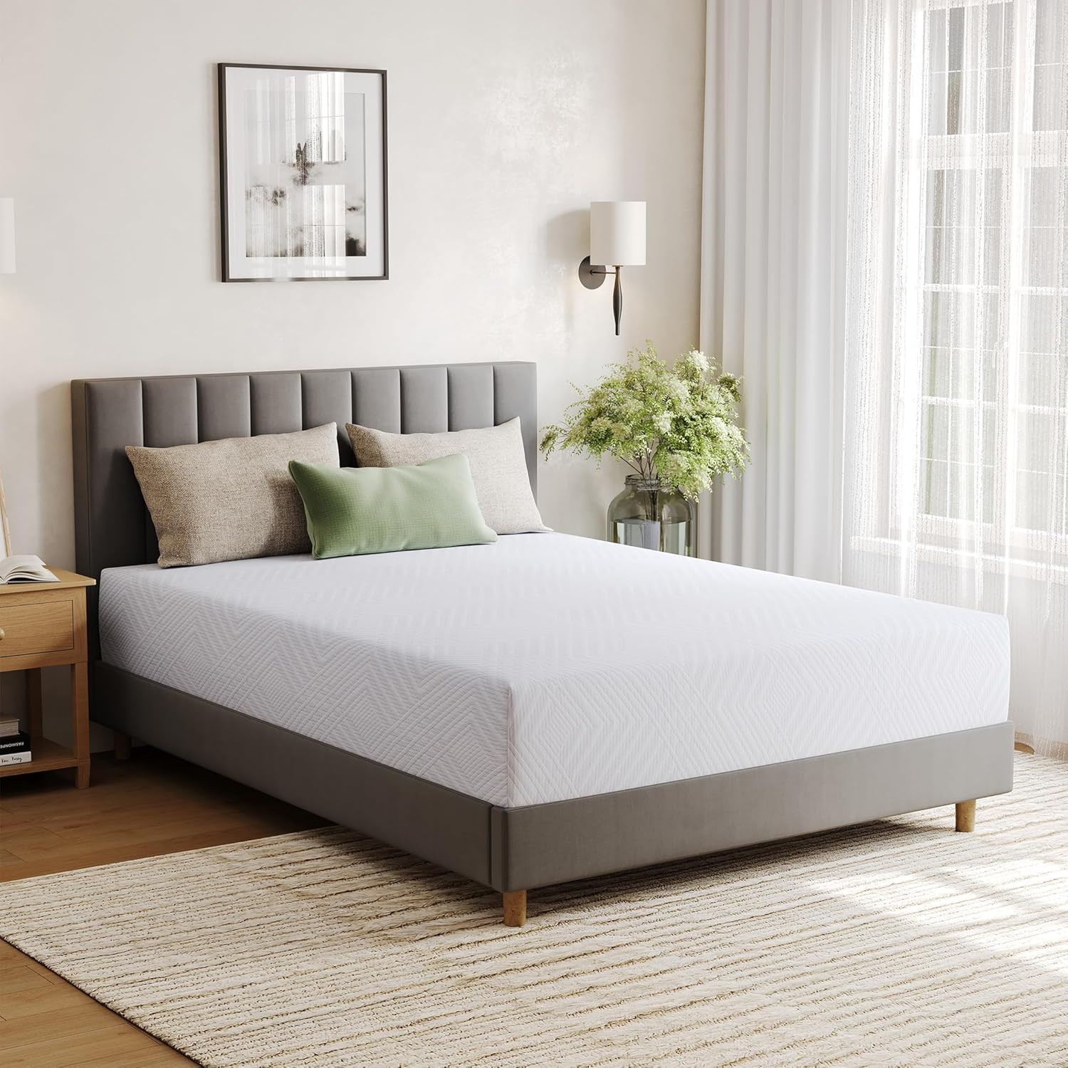 RV King Memory Foam Mattress 10 Inch, Green Tea Gel for Cooler Sleep, Supportive