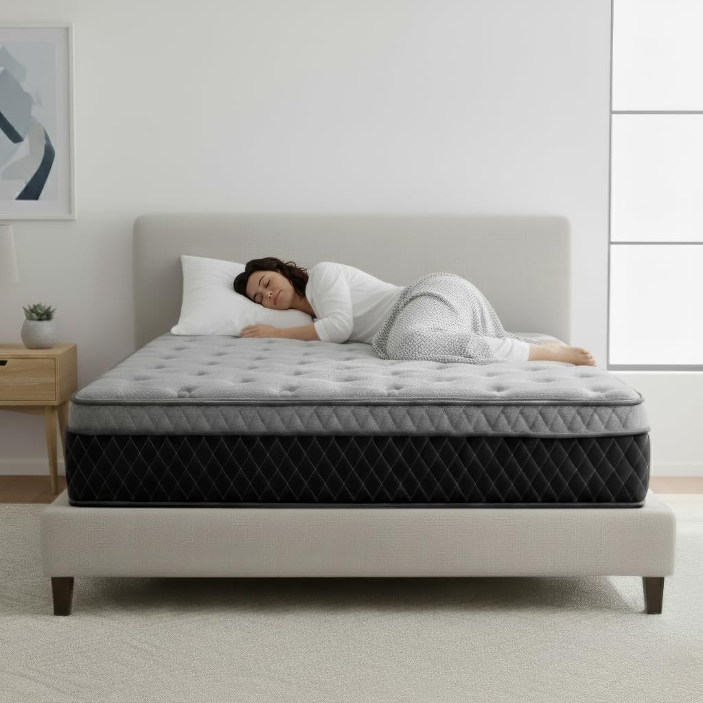 Full Mattress 8 Inch – Firm Bed in a Box with Memory Foam Comfort Layer &