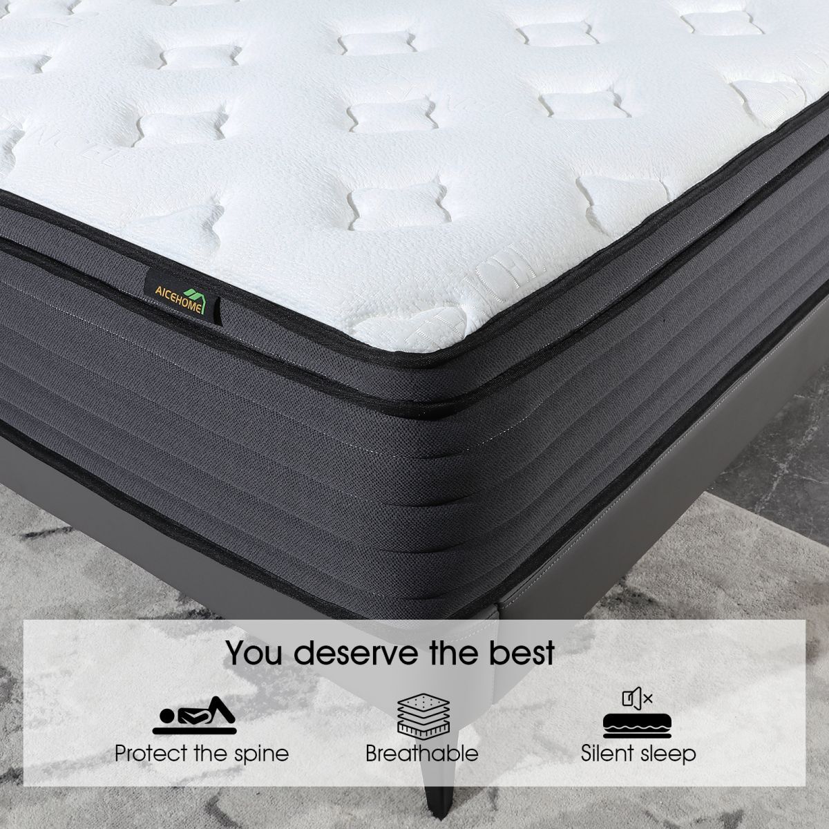 12″ Mattress Hybrid Innerspring Medium Twin Full Queen King Size Gel Memory Foam